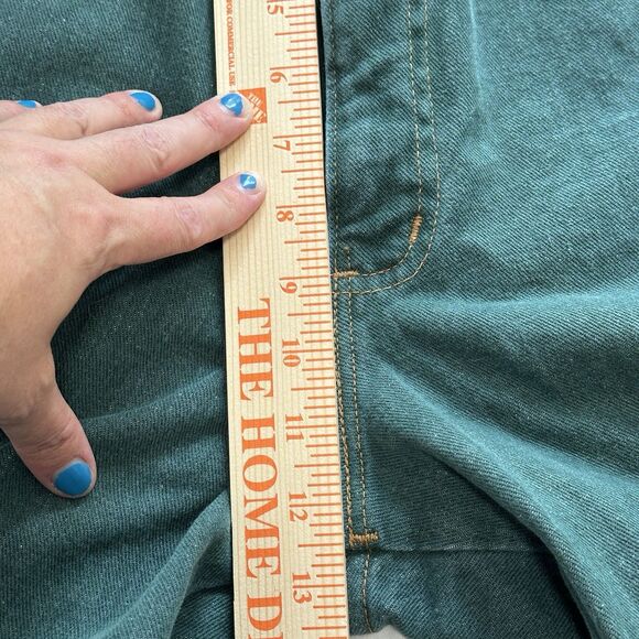 Vtg 90s Lands End Ankle Jeans Womens 6 Tall Green Denim Taper Leg Mom Grunge - Picture 10 of 13